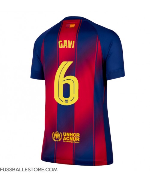 Günstige Barcelona Paez Gavi #6 Heimtrikot Damen 2025-26 Kurzarm Günstige Barcelona Paez Gavi #6 Heimtrikot Damen 2025-26 Kurzarm